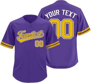 Camisetas de béisbol transpirables cómodas personalizadas Juego de Nombres y Números personalizados para equipos deportivos Fans Ligas - Product Image 1