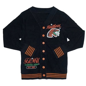 Custom FAMU RATTLERS Sweater University & College Wear Sweaters <b>Cardigans</b> Greek Wear V Neck Knitted Wool & Acrylic - Product Image 1