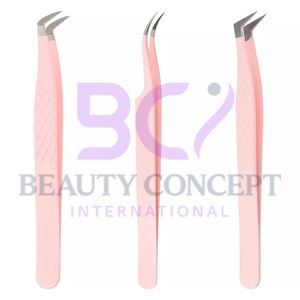 High Quality Pink Straight Isolation Volume Eyelash Extension Graft Tweezers Stainless Steel Pointed Tip Good Seller - Product Image 6