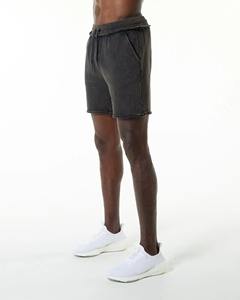 Pantalones cortos de lavado ácido impresos por sublimación al por mayor \ ropa informal cintura alta con cordón resistente piedra impresa ácido lavado corto hombres - Product Image 5