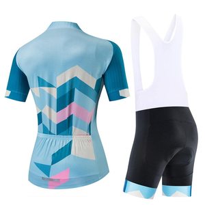 Conjunto de Jersey de Ciclismo para Mujer, Negro y Blanco con Estampado Geométrico, Manga Corta, con Culotte Acolchado - Product Image 6