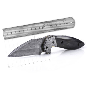 Couteau de poche pliant en acier, damas DD-FK-826 bois de rose exotique et manche en bois d'olive, tactique de survie pour Camping - Product Image 3