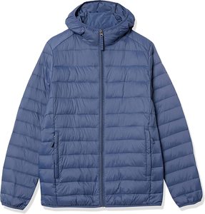 Men's Lightweight Water-Resistant Black Hooded Puffer <b>Jacket</b> Custom Navy Puffer <b>Jacket</b> for Men - Product Image 1