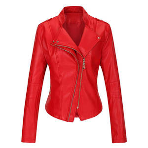 Chaqueta de Cuero para Mujer, Atuendo Diario, Chaqueta de Cuero Moderna e Informal para Mujer - Product Image 1