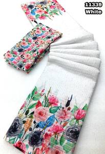 Couleur blanche Premium Georgette Chikankari Lucknowi brodé Saree pour les femmes Style indien robe en soie costume mariage vêtements ethniques - Product Image 6