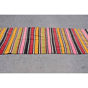 พรมตุรกีโบราณ3.2 x 9.4ft แบบคลาสสิกพื้นที่ขนาดใหญ่สีเหลืองสีแดงการออกแบบการเย็บปะติดปะต่อกันวัสดุขนสัตว์สำหรับห้องโถงรถยนต์ - Product Image 3