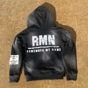 Conjunto de Sudadera con Capucha y Pantalones Deportivos de Algodón 100% con Estampado Lavado Ácido Personalizado, Cierre de Cremallera, Parches Desgastados, Transpirable para Hombre y Mujer, META WEAR - Product Image 6