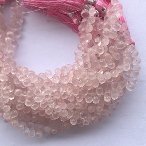4mm 6mm 8mm Natural <b>Rose</b> <b>Quartz</b> Stone Faceted Tear Drops Briolette Cut Beads Strands for Jewelry Making Necklace <b>Bracelet</b> Direct - Product Image 2