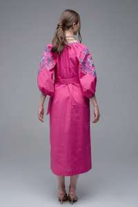 ชุดเดรสสตรีแขนยาวสไตล์ยูเครนชุดเดรสแต่งจีบผ้าลินินปักลายด้วยเข็มขัด - Product Image 6