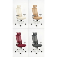 Chaise de bureau ergonomique moderne 2026 avec dossier en maille, appui-tête, accoudoirs réglables par vérin à gaz et base étoile, pour bureau, domicile, hôpital, école