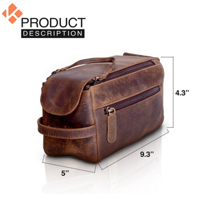 Toiletry Bag High Quality Customized Logo Cosmetic <b>Wash</b> Bag Leather <b>Travel</b> Men's Toiletry Bag Hot Sale Products - Product Image 5