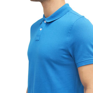 2023 nouveauté hommes Golf pour polos Logo brodé 100% coton uni à manches courtes nouveauté tissu tricoté solide - Product Image 4