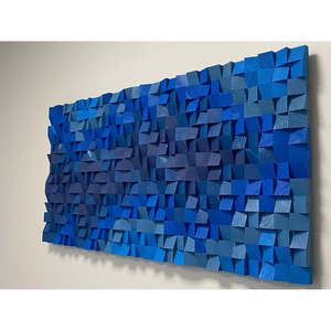 Mosaico Océano Azul Profundo, Intrigante Pieza Decorativa de Pared - Product Image 1