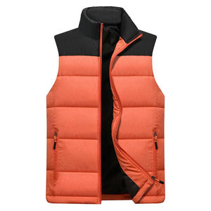 Newest Style Windproof Gilet Stand Collar Custom Designs Zip Up Sleeveless Puffer <b>Vest</b> Two Tone Knitted Slim Fit <b>Men</b> Streetwear - Product Image 6