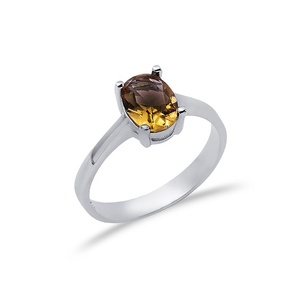 Anillo de sultanita de racimo ovalado de 6x8mm, que cambia de piedra preciosa Color, venta al por mayor turca, Plata de Ley 925 con acabado en rodio, venta al por mayor - Product Image 3
