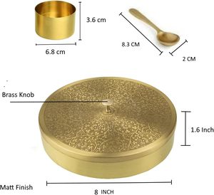 กล่องทองเหลืองทำมือดีไซน์สวยกล่องเครื่องเทศสลักดีไซน์เครื่องเทศโลหะทองเหลืองพร้อมสัมผัสสีทอง - Product Image 3