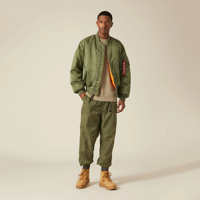 Chaqueta Bomber de Invierno para Hombre, Diseño Moderno y Personalizable, Exterior de Lona y Lana, Reversible, de Alta Calidad, con Logotipo Frontal, Estilo Urbano