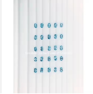 "3X5mm ทรงรีสีฟ้าบุษราคัม" พลอยทรงหลวมเจียระไนแบบธรรมชาติราคาโรงงาน - Product Image 2