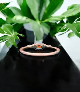 Baguette Cut Golden Sunstone Ring Diseño clásico 925 Sterling Silver Gold Filled Women Girl Compromiso Anillos de boda - Product Image 2