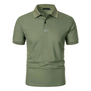 Camisetas de algodón Polos informales para hombre Logotipo personalizado al por mayor y tela transpirable de color - Product Image 1