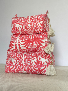 Bông Hoa In Túi Vệ Sinh Cá Nhân Lớn Ấn Độ Bông Vải <span class=keywords><strong>Nylon</strong></span> Du Lịch Trang Điểm Túi Thời Trang Mỹ Phẩm Túi Và Các Trường Hợp - Product Image 2