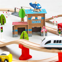 Longue voie de Train en bois pour enfants semblant jouer jouets ensembles Oem Parent-enfant famille jeux de course éducatifs vente entière produits