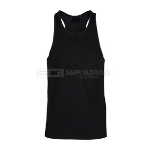 Camiseta Deportiva de Algodón y Elastano Negra para Hombre, Camiseta sin Mangas para Gimnasio, de Alta Elasticidad y Transpirable - Product Image 4