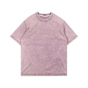 T-shirt lavé à l'acide de bonne qualité High Street Black Hip Hop Logo personnalisé T-shirt lavé à l'acide surdimensionné pour hommes - Product Image 2