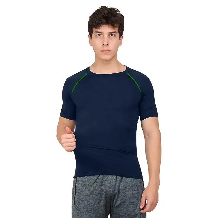 남성용 티셔츠 압축 운동 피트니스 체육관 착용 원활한 남성 압축 티셔츠 체육관 및 스포츠웨어 티셔츠 남성 바디 핏