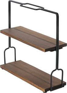Modern Black Color Metallic Frame With Wooden Top 2 Tier Cake <b>Cupcake</b> <b>Stand</b> in Reasonable Price - Product Image 3