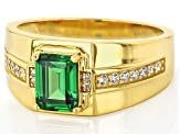 Bague de mariage pour homme Shama Gems Jewels, taille émeraude, en or et argent sterling, faite à la main, sertie clos, avec zircon blanc, style néo-gothique - Product Image 4