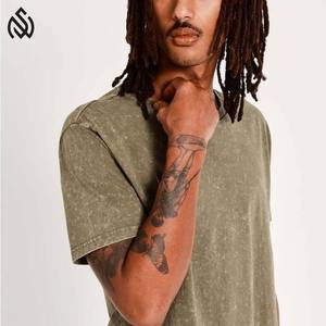T-shirts délavés à l'acide en coton pour hommes de haute qualité Design unique régulier sur mesure nouveau tissu tricoté à la mode - Product Image 5