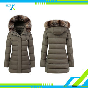 Chaqueta Larga Acolchada de Invierno para Mujer, Tejida, Impermeable, Transpirable, con Capucha Desmontable - Product Image 4