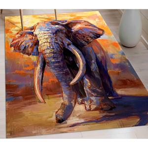 Alfombra con Diseño de Elefante: Alfombra Antideslizante con Acentos de Animales, Alfombra Suave con Pelo Corto - Product Image 1