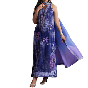 Robe en velours rayonnant en gros broderie à la main service ODM personnaliser élégant à la mode culturel vêtements de mariée robe en velours - Product Image 4