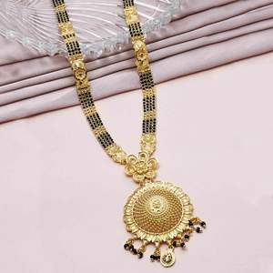 Wholesale Fashion 24K Gold Plated Jewelry Long Pendant Mangalsutra Traditional <b>Indian</b> Wedding Jewelry Brass Gold Filled Jewelry - Product Image 2
