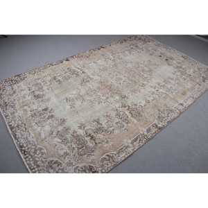 Tapis turc vintage, grand tapis de 5,4 x 8,9 pieds (165 x 270 cm), tapis en laine orientale gris - Product Image 4