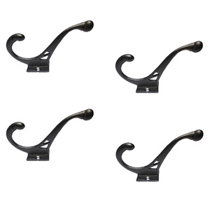 Antique Design Double Hallway Hat <b>Coat</b> <b>Hook</b> Vintage Look Blacksmith Ornate Wall Mounted Cast Iron for Bathroom or Wardrobe - Product Image 5