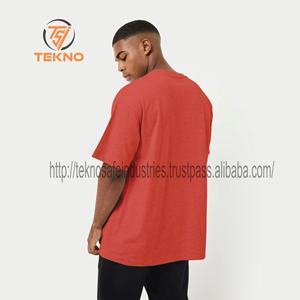 Camiseta de gran tamaño de algodón 100% de calidad superior para hombre, Camiseta ajustada con hombros caídos, cuello simulado, tejido de punto largo, estampado ligero personalizado - Product Image 2