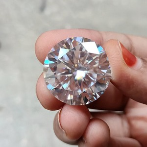 Moissanite blanche ronde taille brillant diamant fait à la main Moissanite diamant grande taille diamant personnalisé - Product Image 1