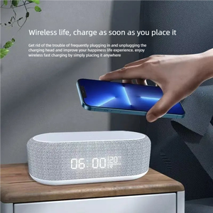 4 in 1 Smart <b>Clock</b> Temperature Display 15W Fast Charger Night Light Wireless Charging Lamp for <b>Bedside</b> Desk Bedroom - Product Image 4