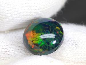 อัญมณีโอปอลสีดำของชาวเอธิโอเปียที่งดงามทรงกลมทรงหลวมรวงผึ้งสีรุ้งฉูดฉาดเอธิโอเปียนโอปอลทรงหลังเบี้ยสีดำ - Product Image 3