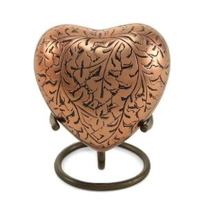 Urne funéraire en métal rouge antique de qualité supérieure, en forme de cœur, pour cérémonie de crémation, utilisations décoratives, urne de crémation étonnante, style américain - Product Image 5