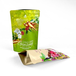 Tùy chỉnh in hoa túi trà Nắp kéo dây kéo khóa cấp độ ẩm bằng chứng trà bao bì túi nhựa bao bì đứng lên túi - Product Image 3