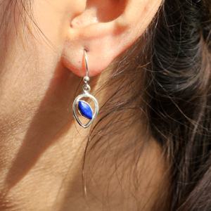 Petites boucles d'oreilles pendantes vintage Marky Lapis élégantes en argent sterling 925 pour la fête de fiançailles de mariage-idée cadeau mignonne pour Noël - Product Image 3