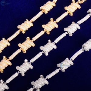 โซ่ลวดหนามประดับเพชรขนาด18มม. โซ่สไตล์ฮิปฮอปโซ่สไตล์แร็ปเปอร์สุดหรูสำหรับผู้ชาย - Product Image 6