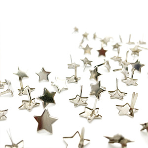 50 pièces 12mm argent étoile métal décoratif renversé papier broche attache - Product Image 6