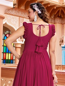 Vestido de imitación de alta calidad para mujer, traje de lujo de diseñador con lentejuelas Zari y bordado de trabajo Ideal para ocasiones - Product Image 3