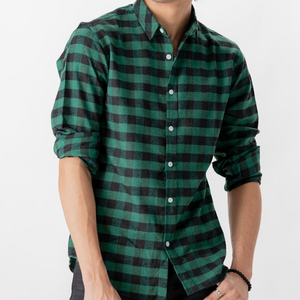 Camisa informal de franela abotonada para hombre, 100% algodón, cuello levantado, manga corta, estampado lavado para primavera y verano - Product Image 3