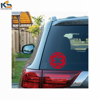 Autocollant mural en vinyle découpé rouge personnalisé avec logo Galactic Empire, imprimé UV, décoratif pour fenêtres, voitures, ordinateurs portables, livres, réutilisable